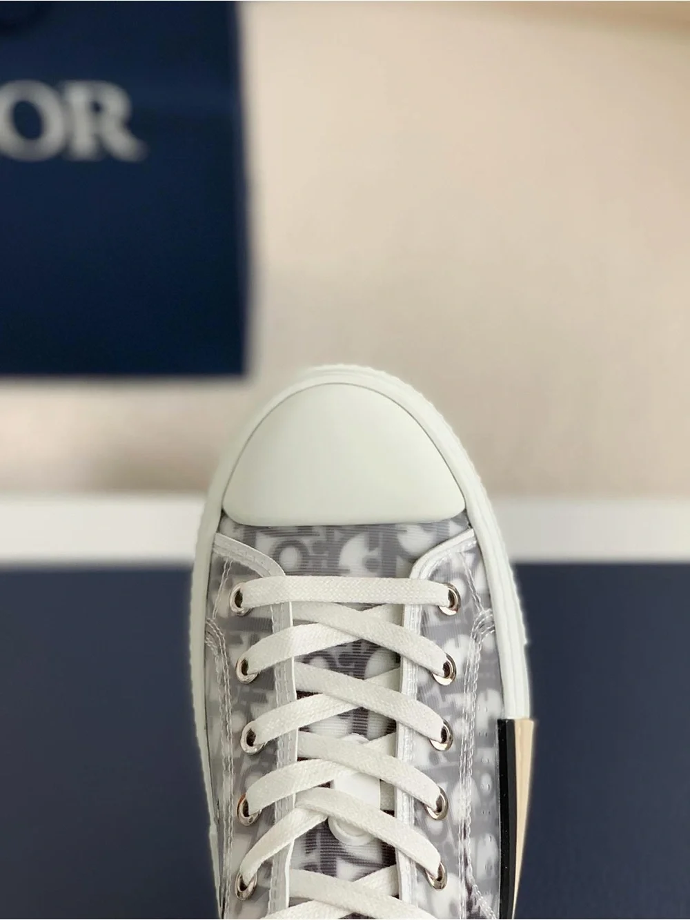Dior Gray and White Oblique Low-Top Sneaker sz 43/ US 10